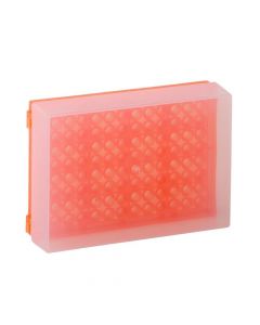 BioPlas 96-Well Preparation Rack, With Cover Fluorescent Orange 5/Pk