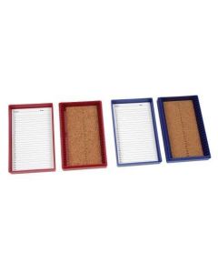 Heathrow Scientific Premium Slide box, 25 Place, cork, Red