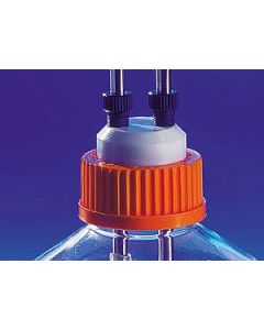 Corning 45 mm Polypropylene Cap, Autoclavable With 2 Stainless Steel Tubing Ports