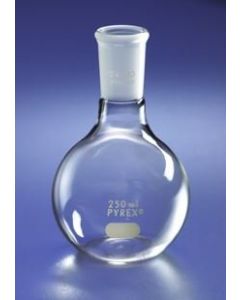 Corning Pyrex 500 ml Short Neck Boiling Flask, Flat Bottom, 24/40 Standard Taper Joint