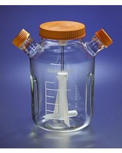 Corning 36l Corning Reusable Glass Spinner Flask With 120 mm Flat Center Cap And 2 Angled Sidearms