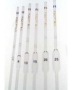 Corning Pyrex 3 ml Volumetric Pipets, Class A, Tc/Td, Color-Coded, Colored Graduations