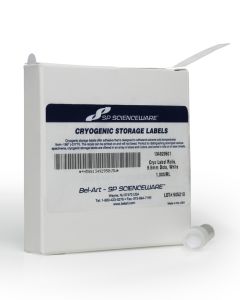 Bel-Art Cryogenic Storage Labels; Roll Of 9.5mm Dots For 0.5-1.5mL Tubes, White (1000 Labels)
