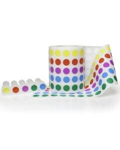 Bel-Art Cryogenic Storage Labels; Roll Of 9.5mm Dots For 0.5-1.5mL Tubes, Assorted (5000 Labels)