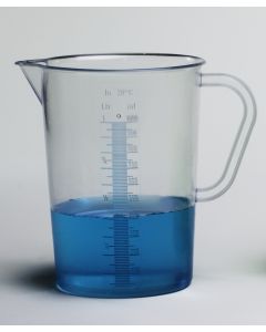 Bel-Art Tall Form 1000mL Clear Tpx Graduated Pitcher; 10mL Graduation