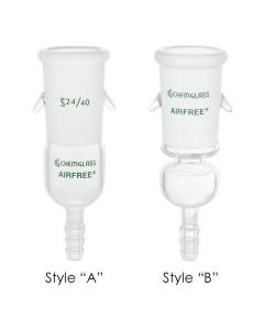 Chemglass Adapter, Hose, Airfree, Schlenk, 14/20 Joint Size, 7.0mm Hose Connection Size, 1/EA