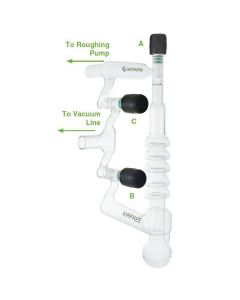 Chemglass Oil Diffusion Pump w/ Bypass, Left H&ed, Airfree, Schlenk, 1/EA