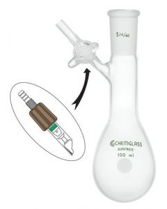Chemglass Airfree Schlenk Single Neck Reaction Flask, 25 Ml