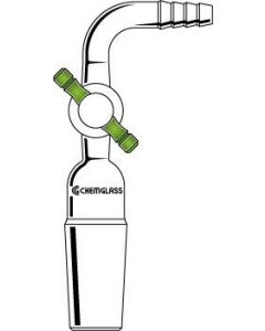 Chemglass Deg Flow Control Adapter, 24/40 Inner Joint, 2 Mm Stopcock