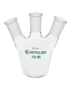 Chemglass Life Sciences 50ml 3-Neck European Flask, 1/EA