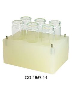 Chemglass Collection Vial Racks:Have Six Wells To Hold 25 X 52mm Collection Vials, 1/EA
