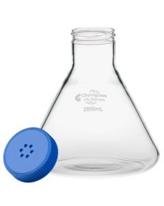 Chemglass Life Sciences Flask, 2800ml, Fernbach, 70mm Screw Thread, w/out Baffles, 1/EA