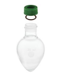 Chemglass 25ml Single Neck Pear Shaped Flask, Minum-Ware