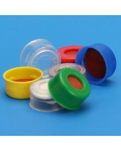 Chemglass Poly Crimp Seal, 11mm, Red Cap, Ptfe/Silicone Septum