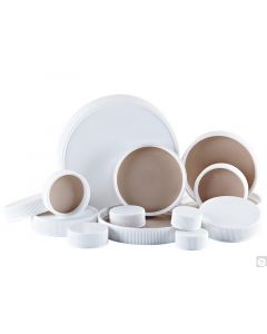 Qorpak 89-400 Valuline White Ribbed Polypropylene F217 & PTFE Lined Cap