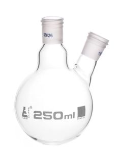 Eisco Labs Distillation Flask With 19/26 Joints, 250ml Capacity, Two Necks, Interchangeable