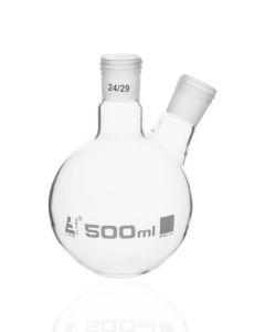Eisco Labs Distillation Flask With 2 Necks, 500ml - 24/29 Joint Size - Round Bottom