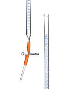 Eisco Labs 100ml Burette, Class B, Detachable Rubber Tube And Pinch Clip, Borosilicate Glass Ml