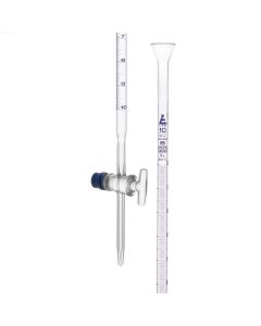 Eisco Labs Burette, 10ml - 17" Long, 0.5" Diameter, Class B, Din Iso 385 Compliant, Borosilicate