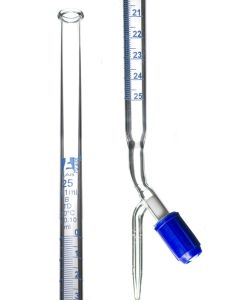 Eisco Labs Class B 25ml Borosilicate Burette - 0.1ml Graduations - 0.1ml Tolerance - Ptfe