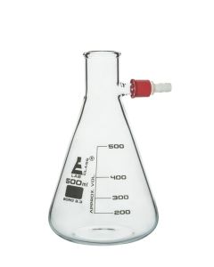 Eisco Labs Filtering Flask, 500ml - Borosilicate Glass - Conical Shape, With Integral Plastic