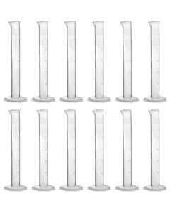 Eisco Labs Industrial Polypropylene Graduated Cylinder, Octagonal Base, 25ml (Pack Of 12)