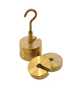 Eisco Labs Slotted Mass Set With Hanger, 50g Each - 250g Total - Brass