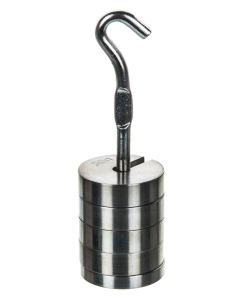 Eisco Labs Stainless Steel Mass And Hanger Set - 4 Slotted 50g Weights And Hanger, Total 250g