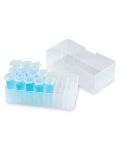 Globe Scientific Freezer Box For 5.0ml Microcentrifuge Tubes, 21-Place (7 X 3 Format), Clear Lid