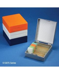 Globe Scientific Slide Box for 25 Slides, Cork Lined, Dark Gray