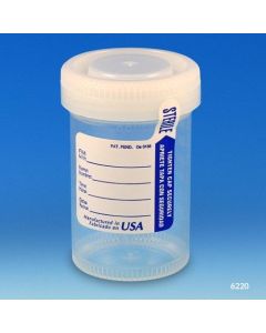 Globe Scientific Leak-Resistant Container, 4oz Vol, Screw Cap Closure