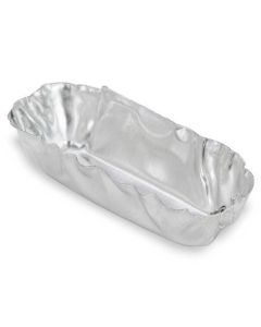 Globe Scientific Aluminum Micro Weighing Dish, 1.12ml, 25L x 7W x 7H mm, Rectangle, Crimped Walls