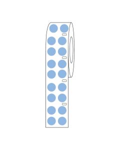 Globe Scientific Label Roll, Cryo, Direct Thermal, 13mm Dots, for 2.0mL Tubes, Blue