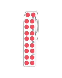 Globe Scientific Label Roll, Cryo, Direct Thermal, 13mm Dots, for 2.0mL Tubes, Red