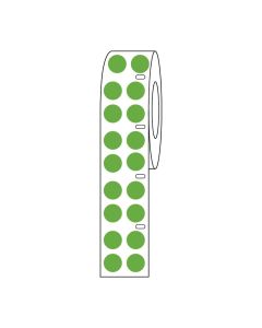 Globe Scientific Label Roll, Cryo, Direct Thermal, 9.5mm Dots, for 1.5mL Tubes, Green