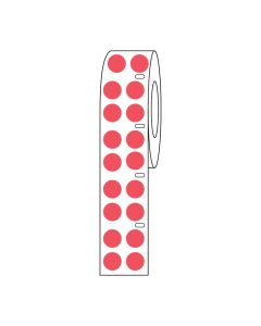 Globe Scientific Label Roll, Cryo, Direct Thermal, 9.5mm Dots, for 1.5mL Tubes, Red