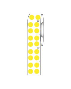 Globe Scientific Label Roll, Cryo, Direct Thermal, 9.5mm Dots, for 1.5mL Tubes, Yellow
