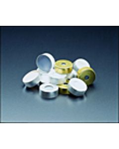 JG Finneran 20mm Gold Tin Flate Magnetic Seal, 5mm Hole, 0.100" Tan Ptfe/White Silicone-lined Qty (100)