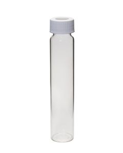 JG Finneran 60ul Clear Vial, 24-414mm Open Top White Polypropylene Closure, .125" Ptfe/Silicone-lined Qty (72)