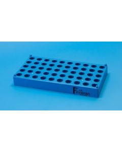 JG Finneran 50 Position Blue Polypropylene Stackaule Rack For 12mm Vials And Tubes, Autoulavaule