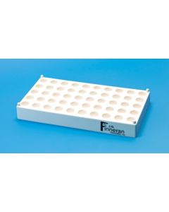 JG Finneran 50 Position White Polypropylene Stackaule Rack For 12mm Vials And Tubes, Autoulavaule