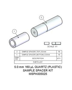 Agilent Technologies Sample Spacer Kit, 5.0 mm, 160 µL. Contains 10 PTFE bottom spacers and 10 PTFE