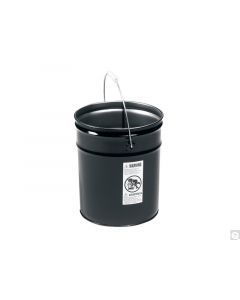 Qorpak 5 Gallon (640oz) 22/24/24 Gauge Grey Steel Open Head Pail w/Clear Phenolic Lining Plain Lug Lid