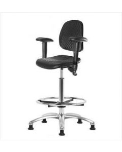 Neta ECOM Clean Room Polyurethane High Bench Height Chair - Medium Back