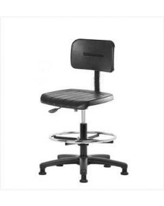 Neta ECOM Polyurethane Medium Bench Height Chair - Nylon Base Chrome Foot