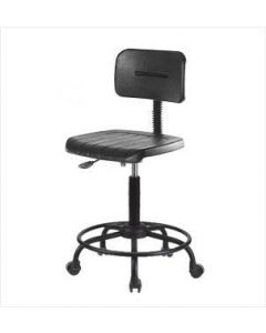 Neta ECOM Polyurethane Medium Bench Height Chair - Round Tube Base Casters