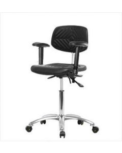 Neta ECOM Esd Polyurethane Medium Bench Height Chair - Chrome Base Tilt