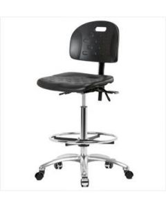 Neta ECOM Handle Polyurethane High Bench Height Chair - Chrome Base Tilt