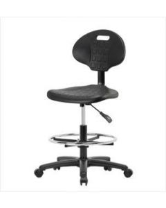 Neta ECOM Tulip Polyurethane Medium Bench Height Chair - Nylon Base Chrome