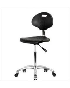 Neta ECOM Tulip Polyurethane Medium Bench Height Chair - Chrome Base Chrome